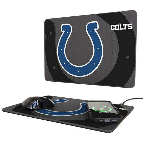 Indianapolis Colts Monocolor Tilt 15-Watt Wireless Charger and Mouse Pad