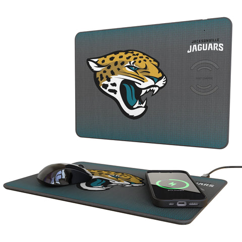 Jacksonville Jaguars Linen 15-Watt Wireless Charger and Mouse Pad