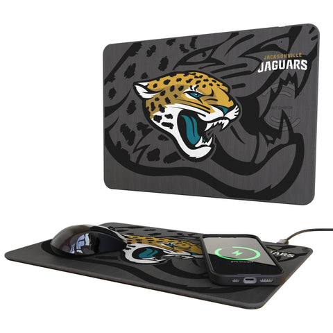 Jacksonville Jaguars Monocolor Tilt 15-Watt Wireless Charger and Mouse Pad
