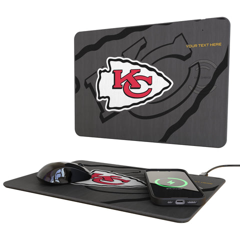 Kansas City Chiefs Personalized Tilt 15-Watt Wireless Charger and Mouse Pad