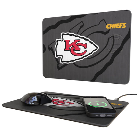 Kansas City Chiefs Monocolor Tilt 15-Watt Wireless Charger and Mouse Pad
