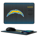 Los Angeles Chargers Linen 15-Watt Wireless Charger and Mouse Pad-0