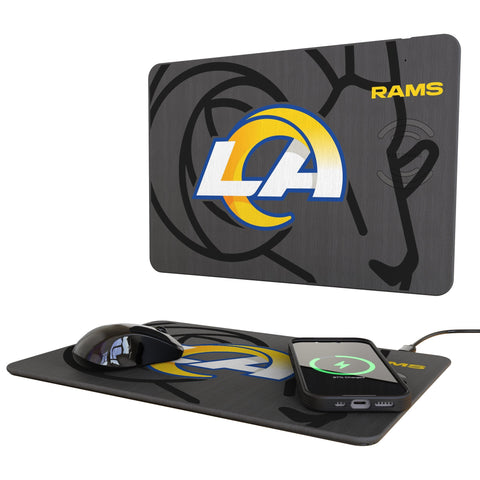 Los Angeles Rams Monocolor Tilt 15-Watt Wireless Charger and Mouse Pad