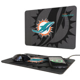 Miami Dolphins Monocolor Tilt 15-Watt Wireless Charger and Mouse Pad