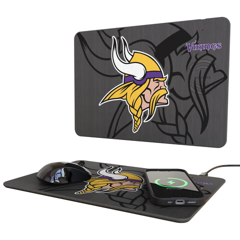 Minnesota Vikings Monocolor Tilt 15-Watt Wireless Charger and Mouse Pad