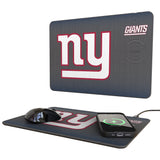 New York Giants Linen 15-Watt Wireless Charger and Mouse Pad