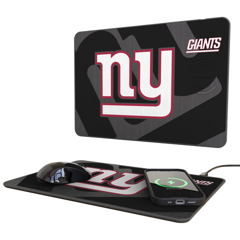 New York Giants Monocolor Tilt 15-Watt Wireless Charger and Mouse Pad