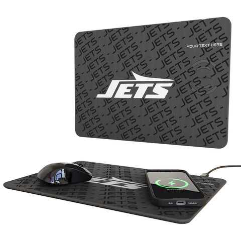 New York Jets Personalized Tilt 15-Watt Wireless Charger and Mouse Pad