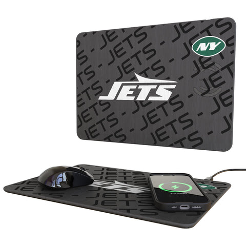 New York Jets Monocolor Tilt 15-Watt Wireless Charger and Mouse Pad