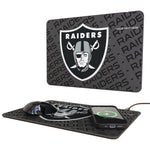 Las Vegas Raiders Personalized Tilt 15-Watt Wireless Charger and Mouse Pad