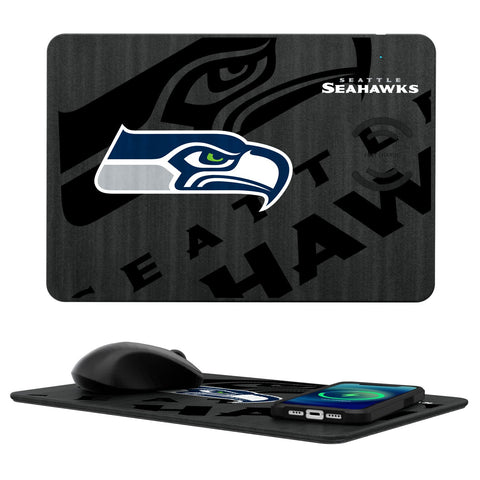 Seattle Seahawks Tilt 15-Watt Wireless Charger and Mouse Pad-0
