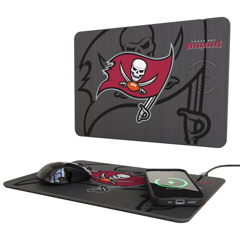 Tampa Bay Buccaneers Monocolor Tilt 15-Watt Wireless Charger and Mouse Pad