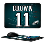 A.J. Brown Philadelphia Eagles 11 Ready 15-Watt Wireless Charger and Mouse Pad