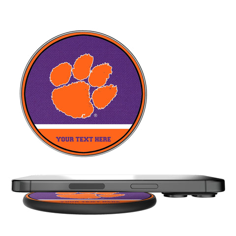Clemson University Tigers Personalized Endzone Solid 15-Watt Wireless Charger