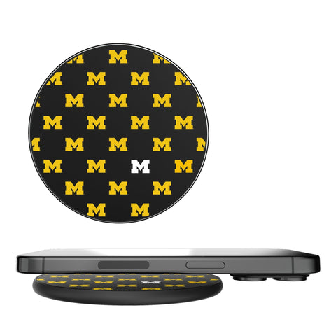 University of Michigan Wolverines Fashion Pattern 15-Watt Wireless Charger