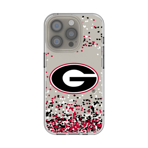 University of Georgia Bulldogs Confetti Clear Phone Case for Apple iPhone