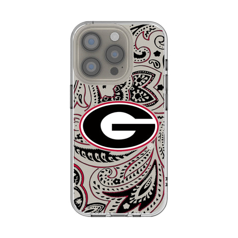 University of Georgia Bulldogs Paisley Clear Phone Case for Apple iPhone