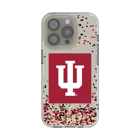 Indiana University Hoosiers Confetti Clear Phone Case for Apple iPhone
