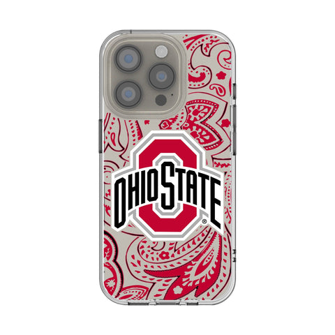 Ohio State University Buckeyes Paisley Clear Phone Case for Apple iPhone