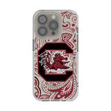 University of South Carolina Gamecocks Paisley Clear Phone Case