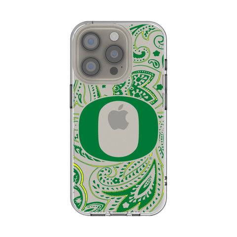 University of Oregon Ducks Paisley Clear Phone Case for Apple iPhone