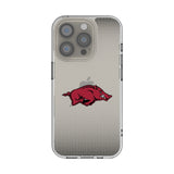 University of Arkansas Fayetteville Razorbacks Linen Clear Phone Case for Apple iPhone