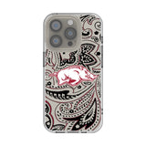University of Arkansas Fayetteville Razorbacks Paisley Clear Phone Case for Apple iPhone