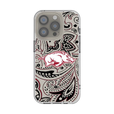 University of Arkansas Fayetteville Razorbacks Paisley Clear Phone Case for Apple iPhone