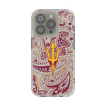 Arizona State University Sun Devils Paisley Clear Phone Case for Apple iPhone