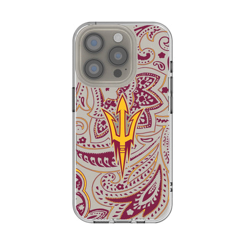 Arizona State University Sun Devils Paisley Clear Phone Case for Apple iPhone