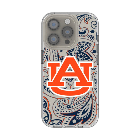 University of Auburn Tigers Paisley Clear Phone Case for Apple iPhone