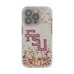 Florida State University Seminoles Athletic Wordmark Confetti Clear Phone Case for Apple iPhone