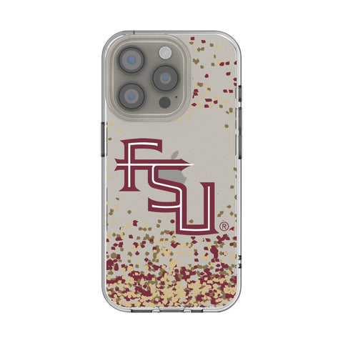 Florida State University Seminoles Athletic Wordmark Confetti Clear Phone Case for Apple iPhone