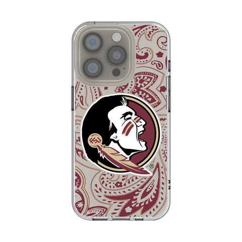 Florida State University Seminoles Paisley Clear Phone Case for Apple iPhone