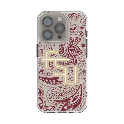 Florida State University Seminoles Athletic Wordmark Paisley Clear Phone Case for Apple iPhone