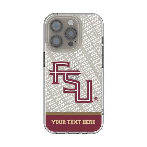 Florida State University Seminoles Athletic Wordmark Personalized EndZone Plus Clear Phone Case for Apple iPhone