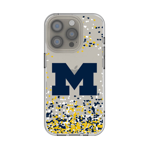 University of Michigan Wolverines Confetti Clear Phone Case for Apple iPhone