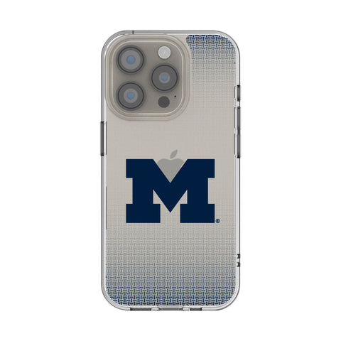 University of Michigan Wolverines Linen Clear Phone Case for Apple iPhone