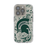 Michigan State University Spartans Paisley Clear Phone Case