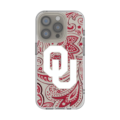 University of Oklahoma Sooners Paisley Clear Phone Case for Apple iPhone