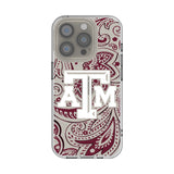 Texas A&M University Aggies Paisley Clear Phone Case for Apple iPhone