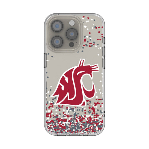 Washington State University Cougars Confetti Clear Phone Case for Apple iPhone