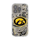 University of Iowa Hawkeyes Paisley Clear Phone Case for Apple iPhone