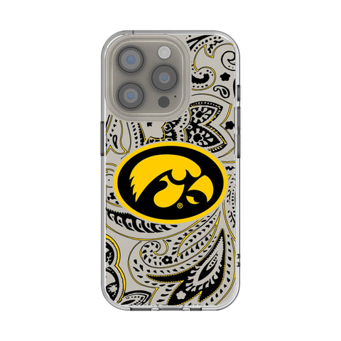 University of Iowa Hawkeyes Paisley Clear Phone Case for Apple iPhone