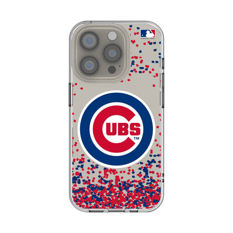 Chicago Cubs Confetti Clear Phone Case for Apple iPhone