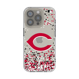 Cincinnati Reds Confetti Clear Phone Case for Apple iPhone