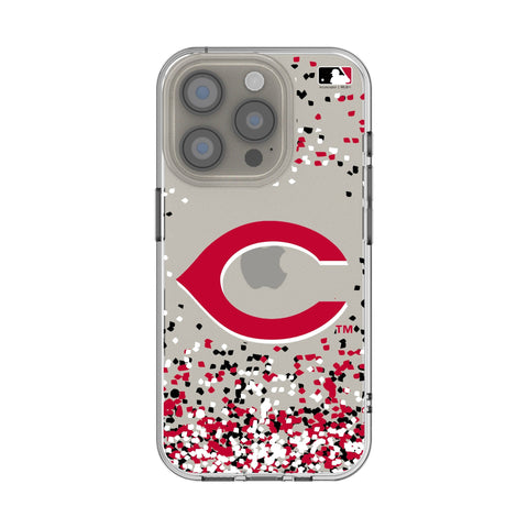 Cincinnati Reds Confetti Clear Phone Case for Apple iPhone