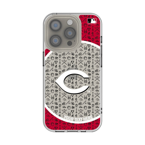 Cincinnati Reds Personalized Circle Clear Phone Case for Apple iPhone
