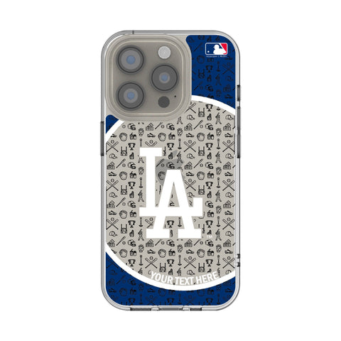 LA Dodgers Personalized Circle Clear Phone Case for Apple iPhone