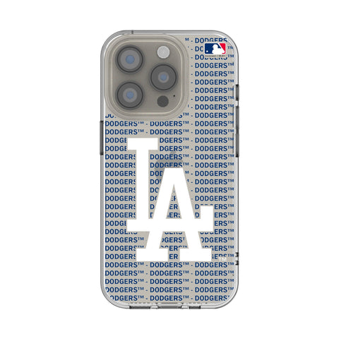 LA Dodgers Text Backdrop Clear Phone Case for Apple iPhone